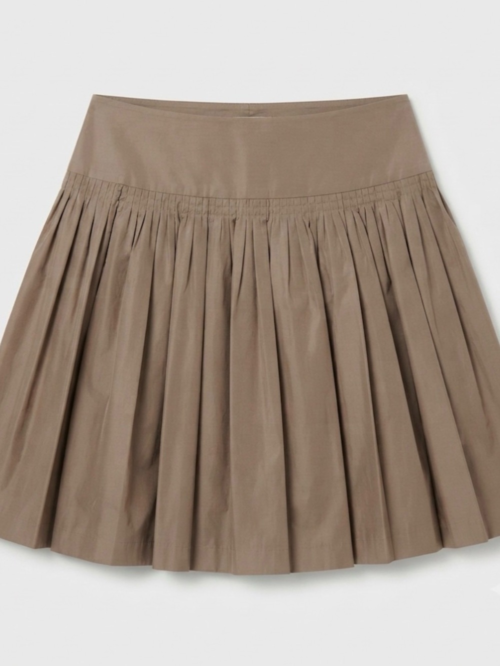 GAP Taupe Pleated A-Line Mini Skirt with Yoke Waistband SIZE 10